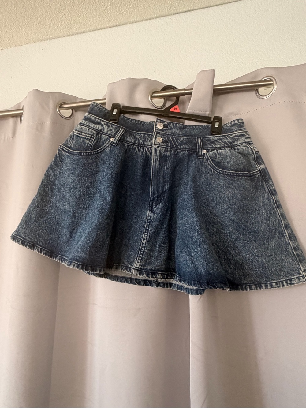 NWT SCOOP High-Waist Blue Denim Flared Mini Skirt - Size 12